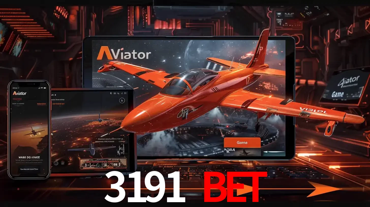 Apresentação tecnológica do jogo Aviator com um avião saindo da tela de um tablet, demonstrando a experiência imersiva em múltiplos dispositivos no 3191 BET.