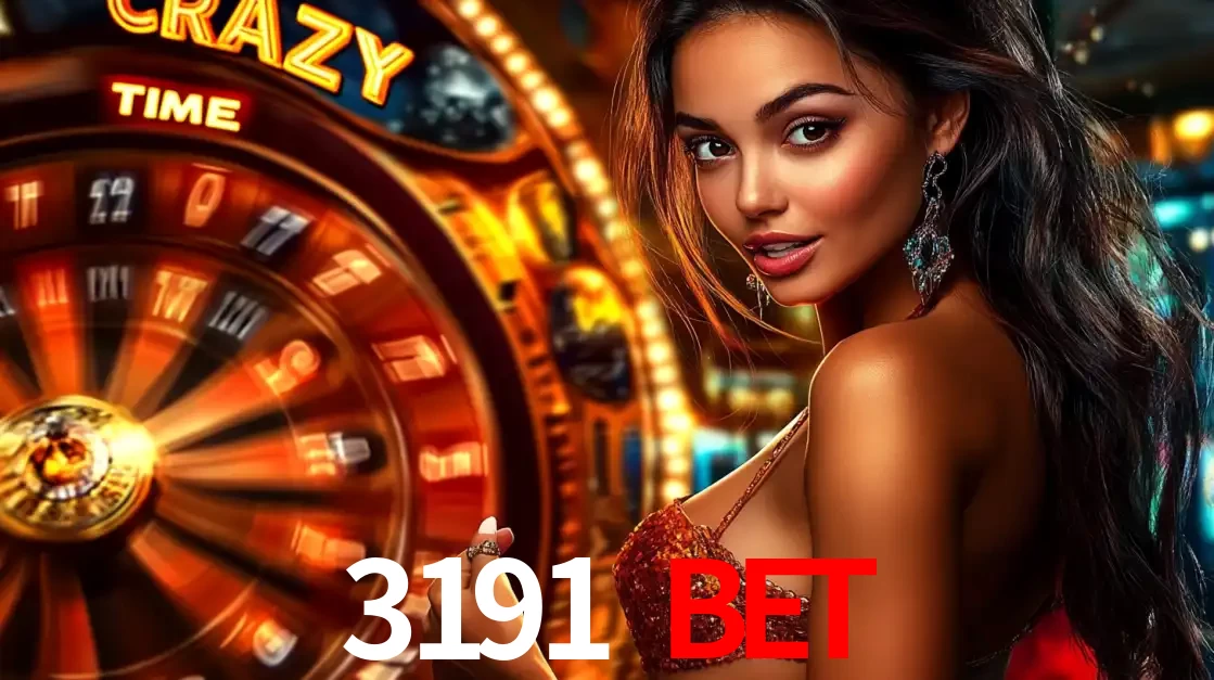 Mulher ao lado da roda de prêmios do jogo de cassino ao vivo Crazy Time, um dos shows de jogos mais emocionantes oferecidos pela plataforma de apostas 3191 BET.