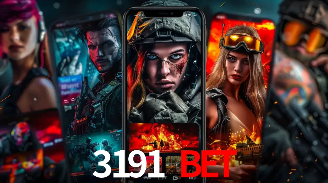Montagem de telas de celular mostrando diversos personagens, masculinos e femininos, de um jogo de tiro, ilustrando a diversidade de equipes de e-sports para apostar no 3191 BET.